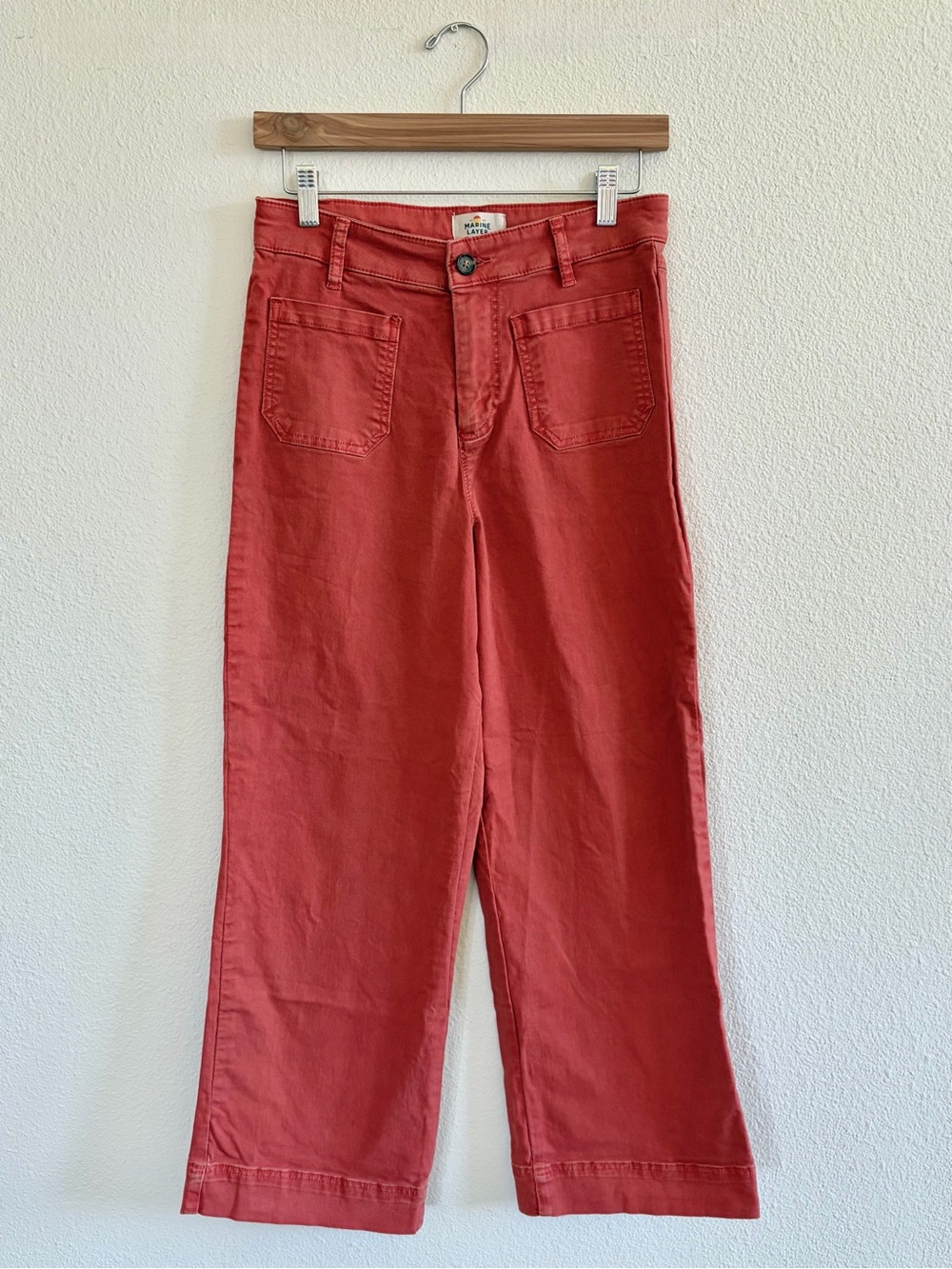 Marine Layer Women's Brick Red Straight-Leg Jeans